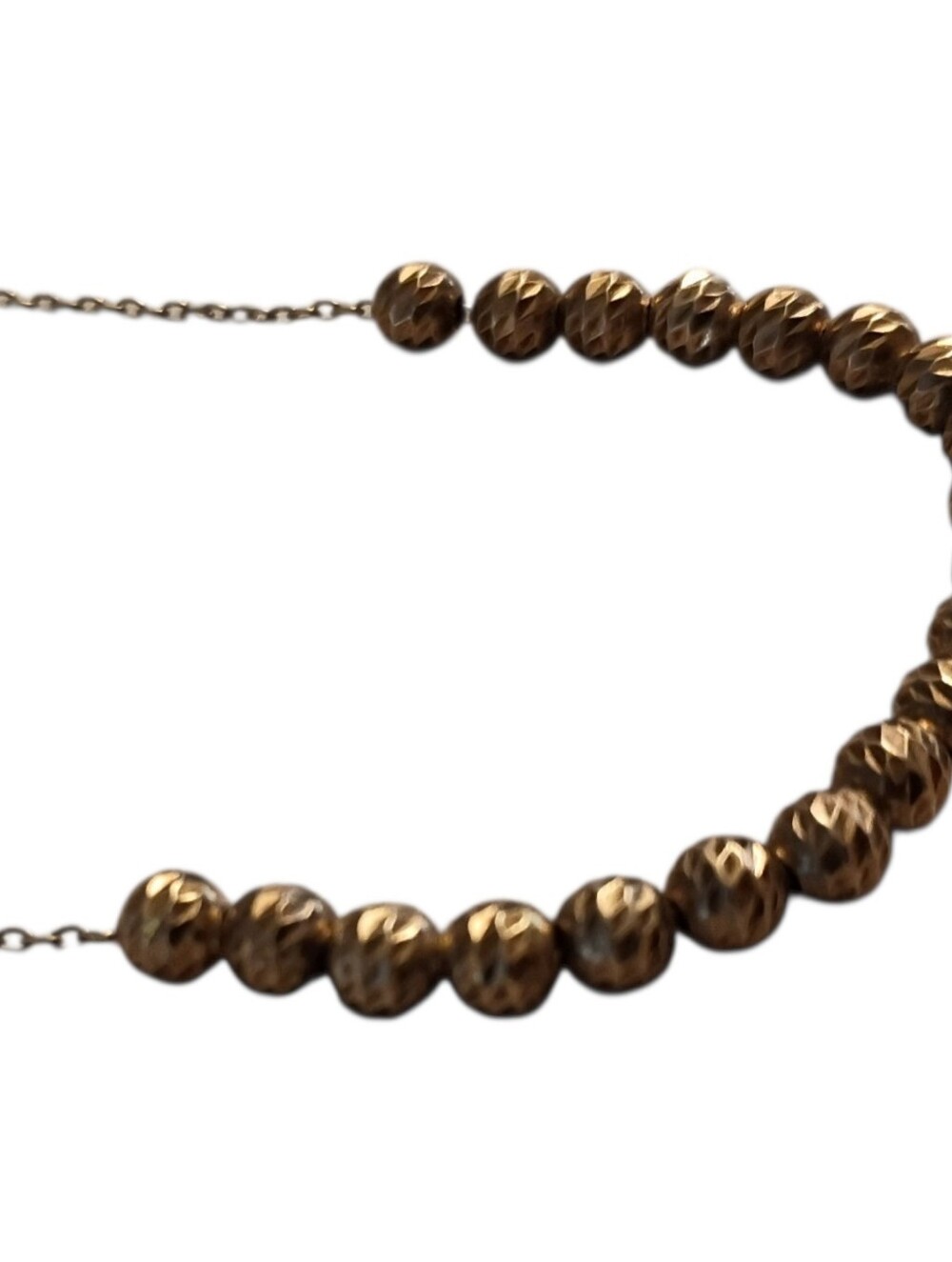 Vintage GK Italy Sterling Silver Gold Toned Beaded Necklace 9" - Picture 3 of 6